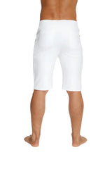 Urban tactical at home dress shorts in white cotton with a relaxed fit and two side pockets