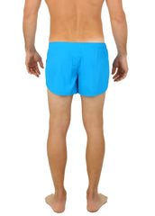 Uzzi running short bright blue swim trunks with solid design perfect for running and water activities