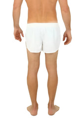 Uzzi running short white cotton shorts with simple clean design ideal for activewear and casual use