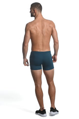 Dark teal vault gym-tech stretch athletic briefs with heat weld zippers and smooth form-fitting fabric