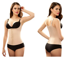 Beige nude vedette 100 renee under bust waist cincher body shaper with black straps and lace trim for plus size