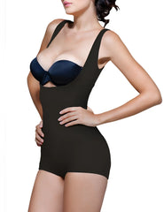 Black vedette 138 lillian high-back underbust body shaper with navy blue bra insert in bodycon shapewear design