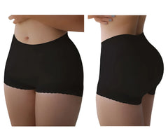 Black vedette 5092 butt lifter shaper short with scalloped hemline and high waist for a smooth silhouette
