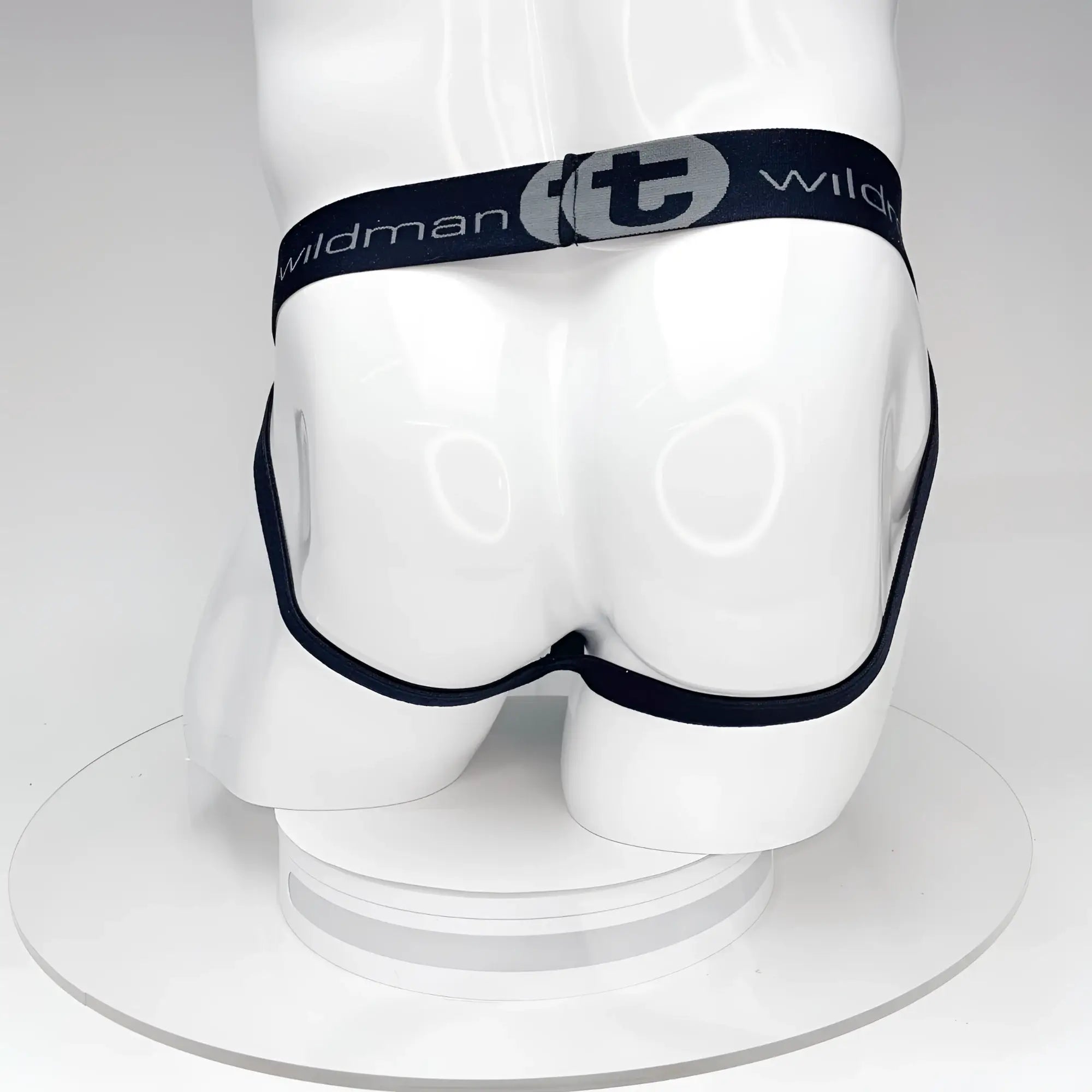 Black elastic waistband briefs with wildman fit silver branding for wildmant big boy pouch jockstrap black