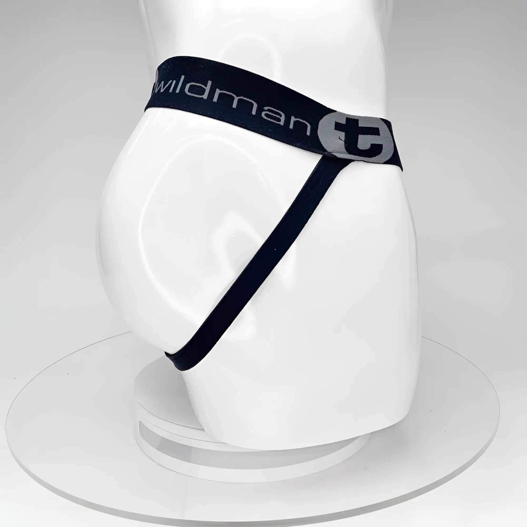 WildmanT big boy pouch jockstrap in black with sleek elastic waistband and supportive leg straps by Black wildman brand