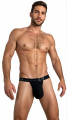 WildmanT big boy pouch jockstrap black briefs with snug form-fitting design and elastic waistband by Black wildman brand