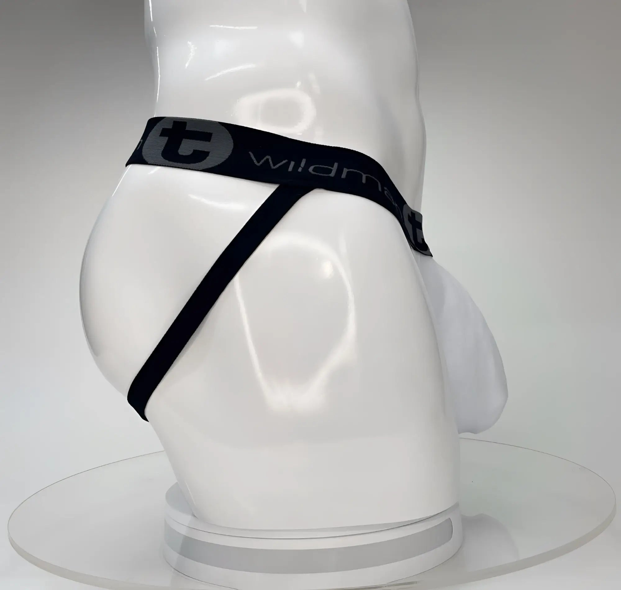 WildmanT big boy pouch jockstrap white athletic briefs with branded waistband featuring wildman logo