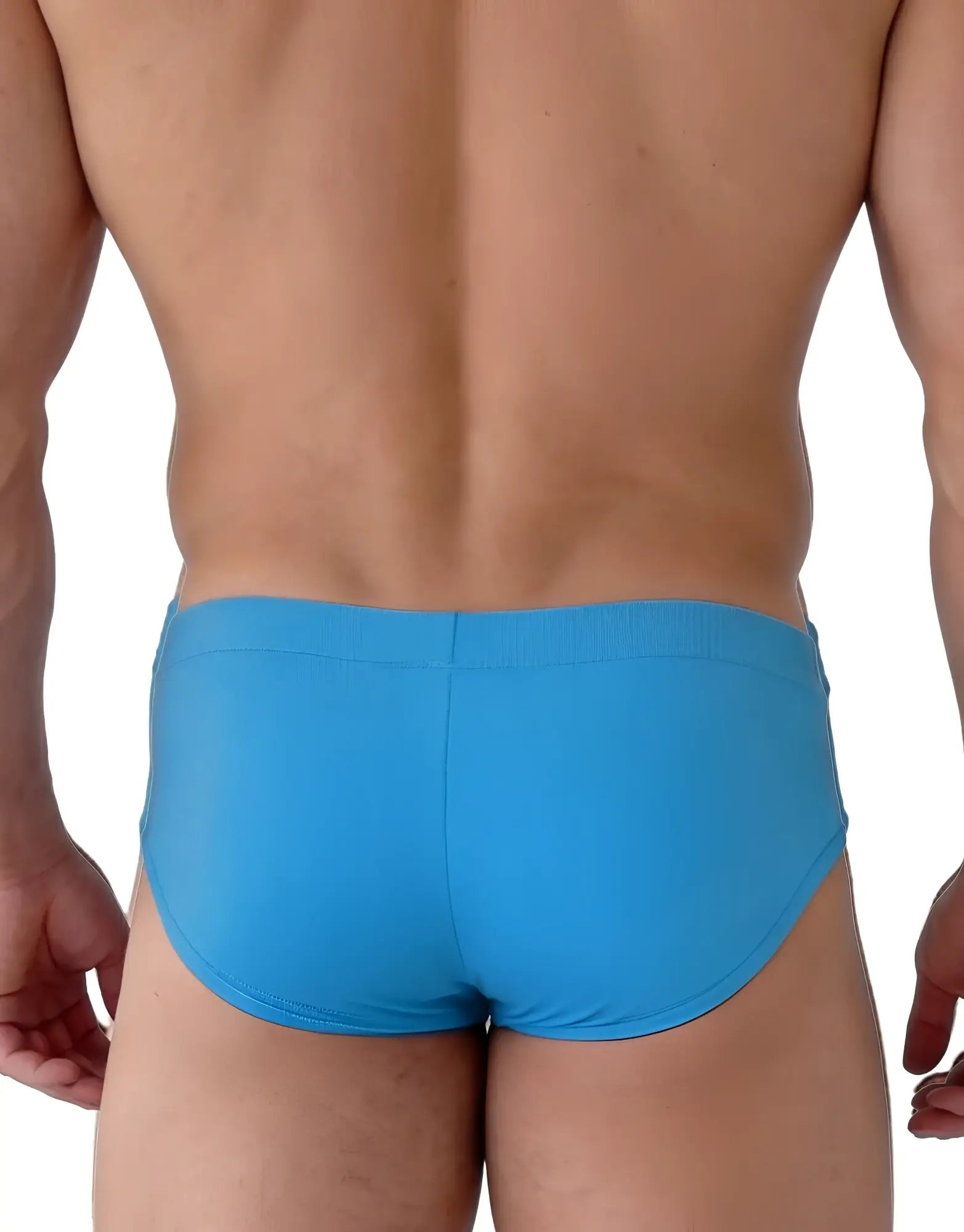 Wildmant big boy pouch modal briefs in baby blue with smooth form-fitting fabric and simple elastic waistband