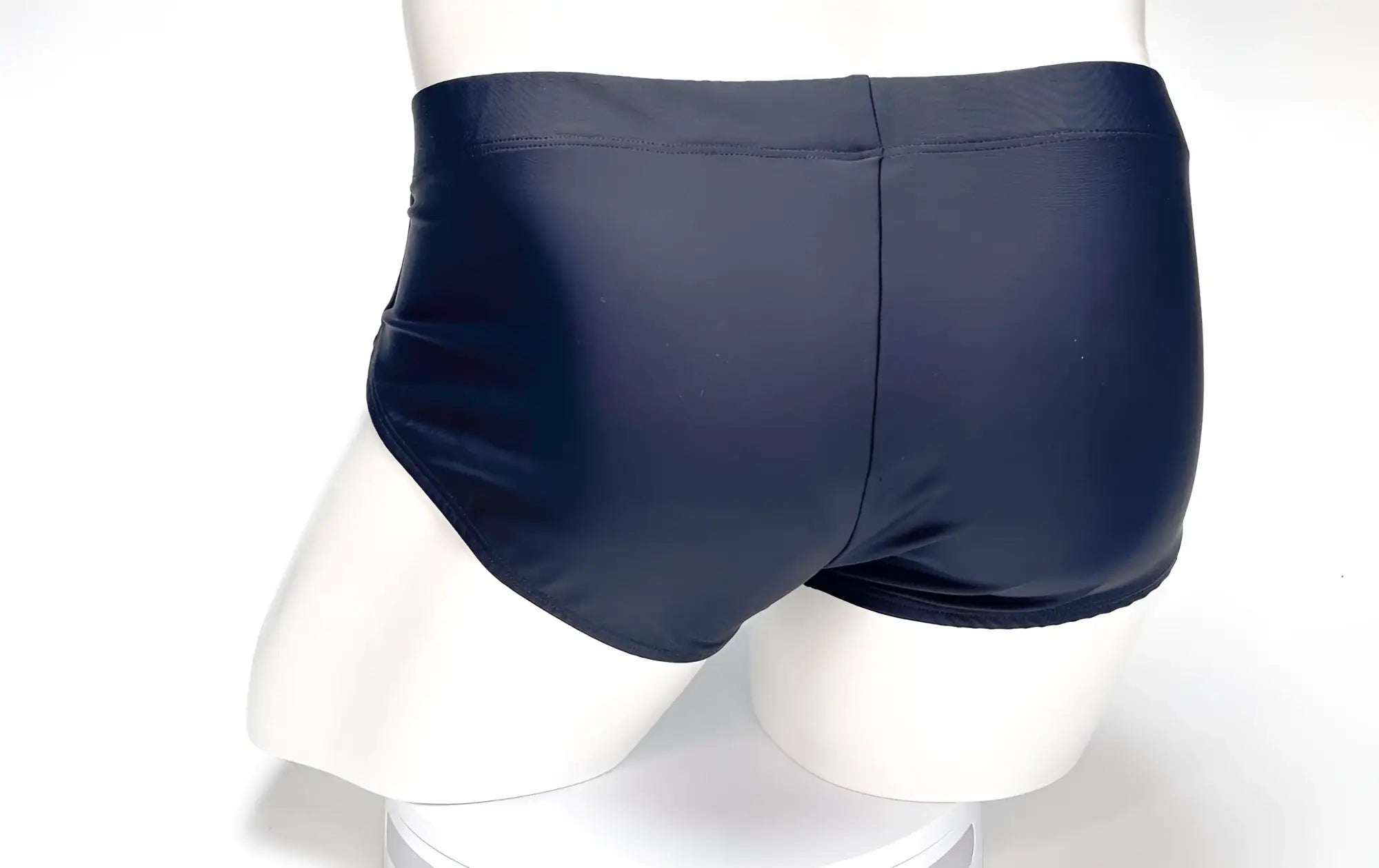 WildmanT big boy pouch swim brief black in dark navy glossy fabric with a smooth tailored fit for swimwear use