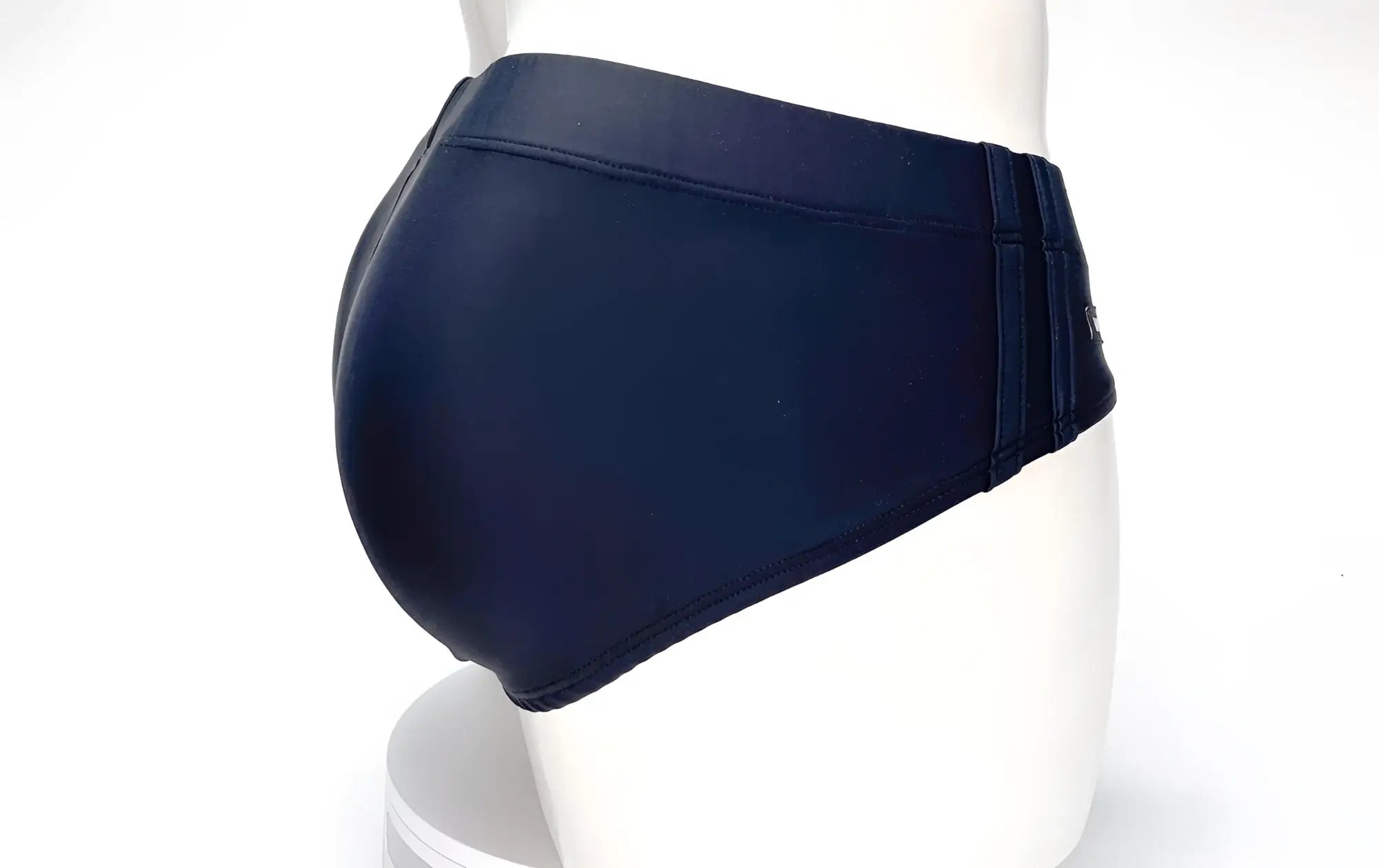 Wildmant big boy pouch swim brief black in navy blue with smooth stretchy fabric and three vertical side seams
