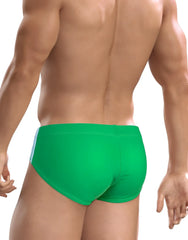 WildmanT big boy pouch swim brief in bright green with smooth form-fitting fabric and subtle side stripes