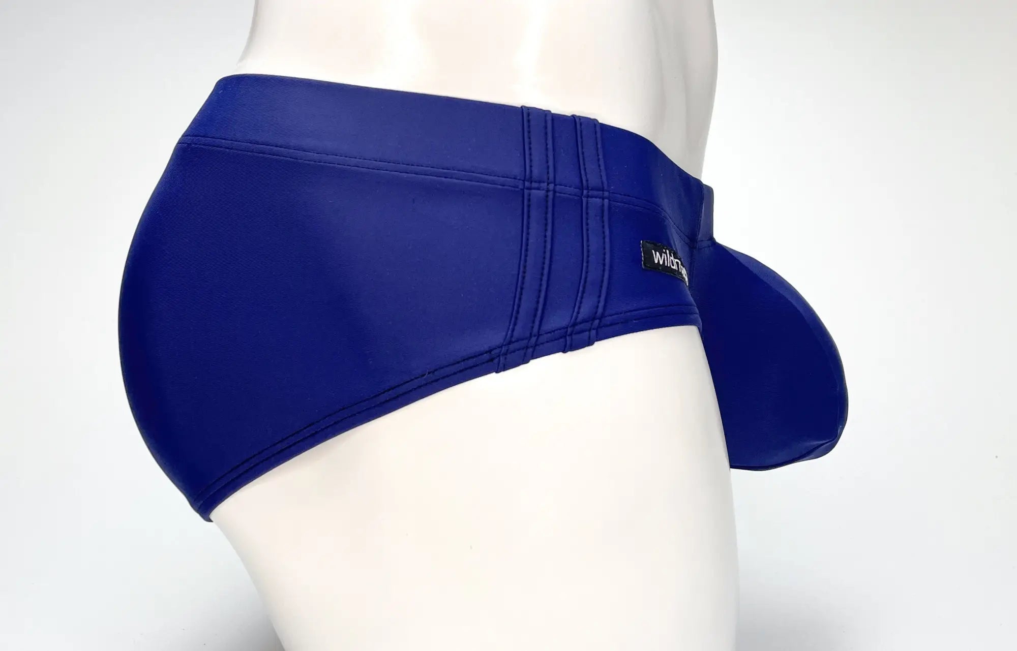 WildmanT big boy pouch swim brief navy in royal blue with sleek form-fitting design and stitched waistband detail