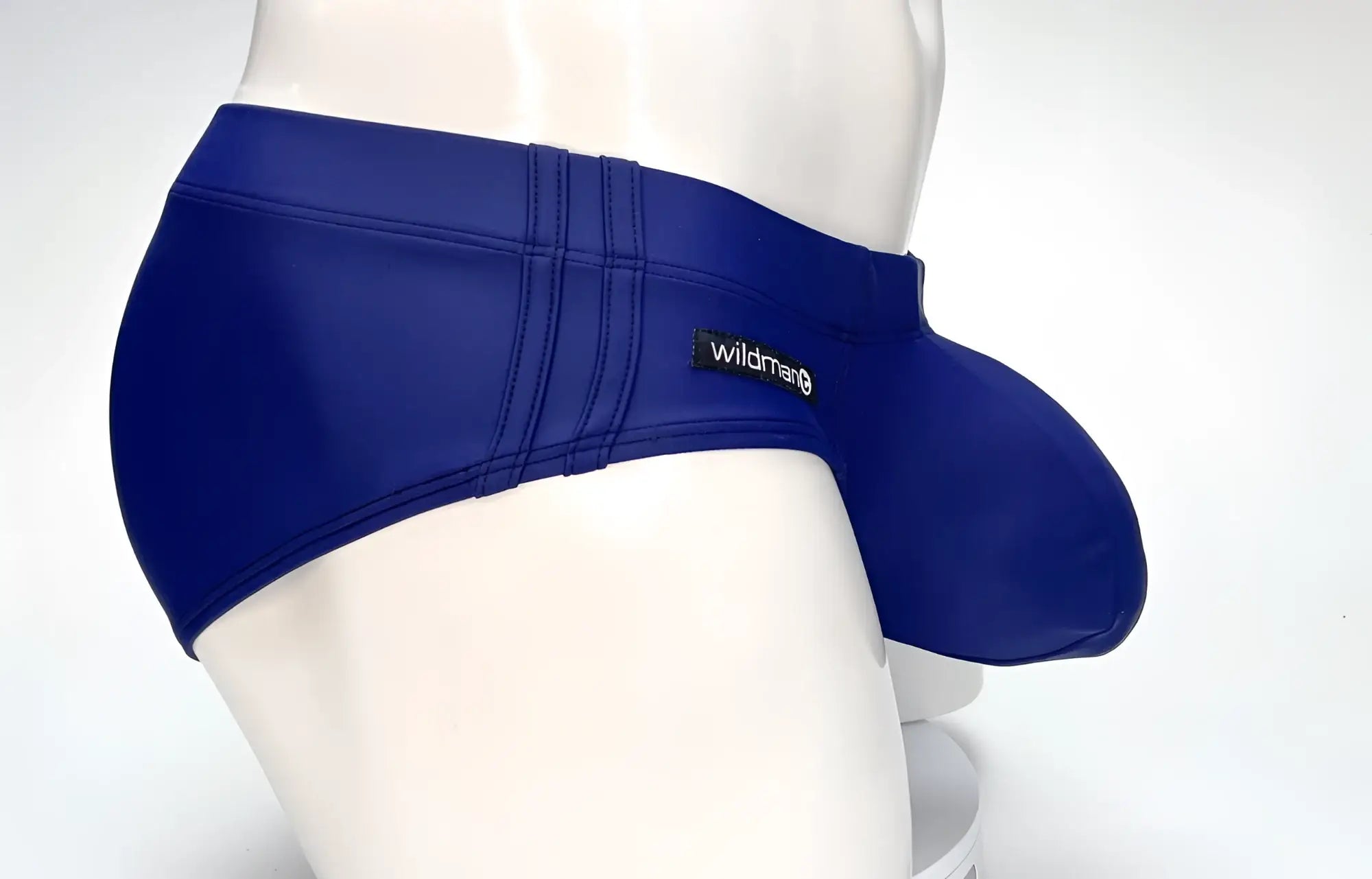WildmanT big boy pouch swim brief navy in royal blue with form-fitting sleek design and subtle stitching details