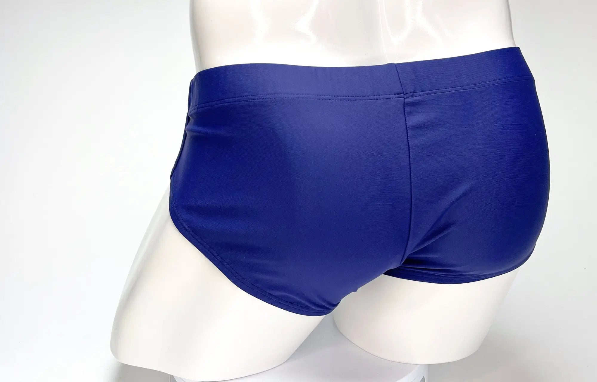 WildmanT big boy pouch swim brief in navy blue with smooth glossy fabric perfect for swimming and beachwear