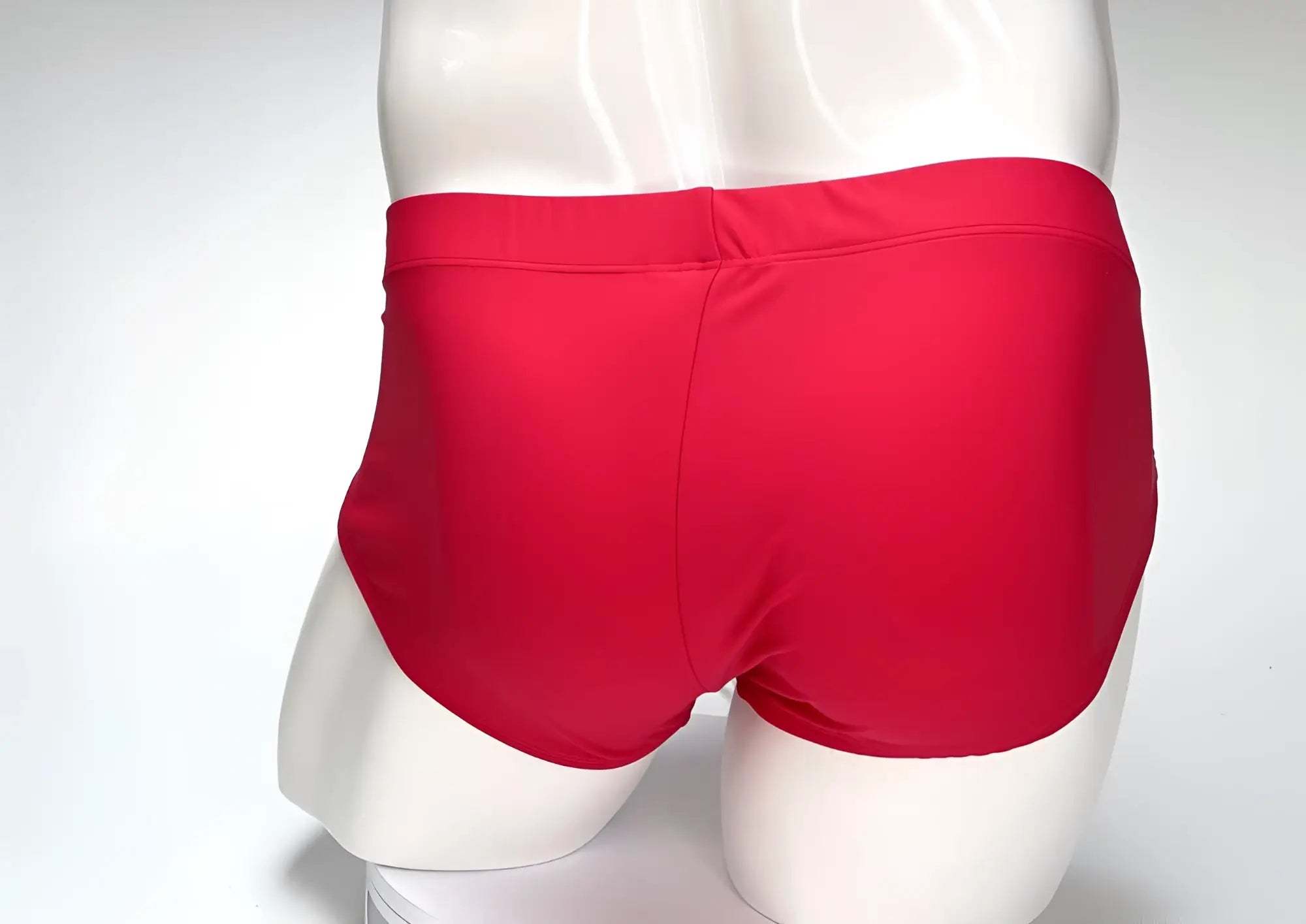 Wildmant big boy pouch swim brief in bright red with smooth stretchy fabric and simple elastic waistband