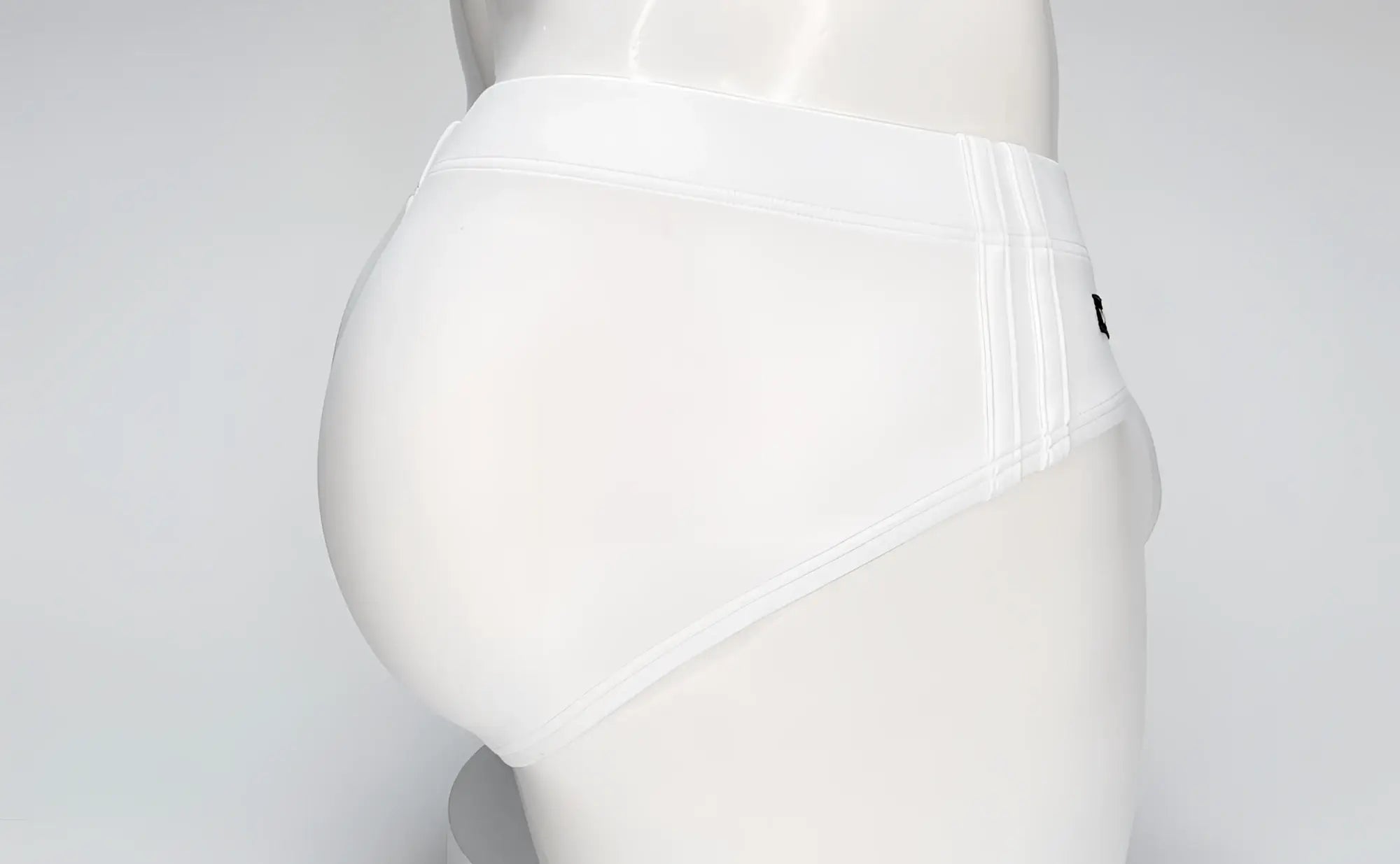 Wildmant big boy pouch swim brief white high-waisted with smooth stretchy fabric and subtle side seam detailing