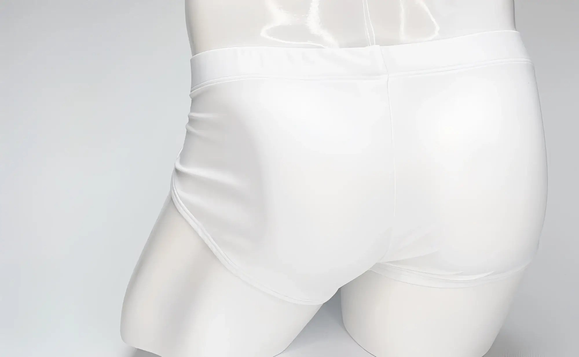 Wildmant big boy pouch swim brief white in sleek form-fitting briefs with smooth satin-like finish
