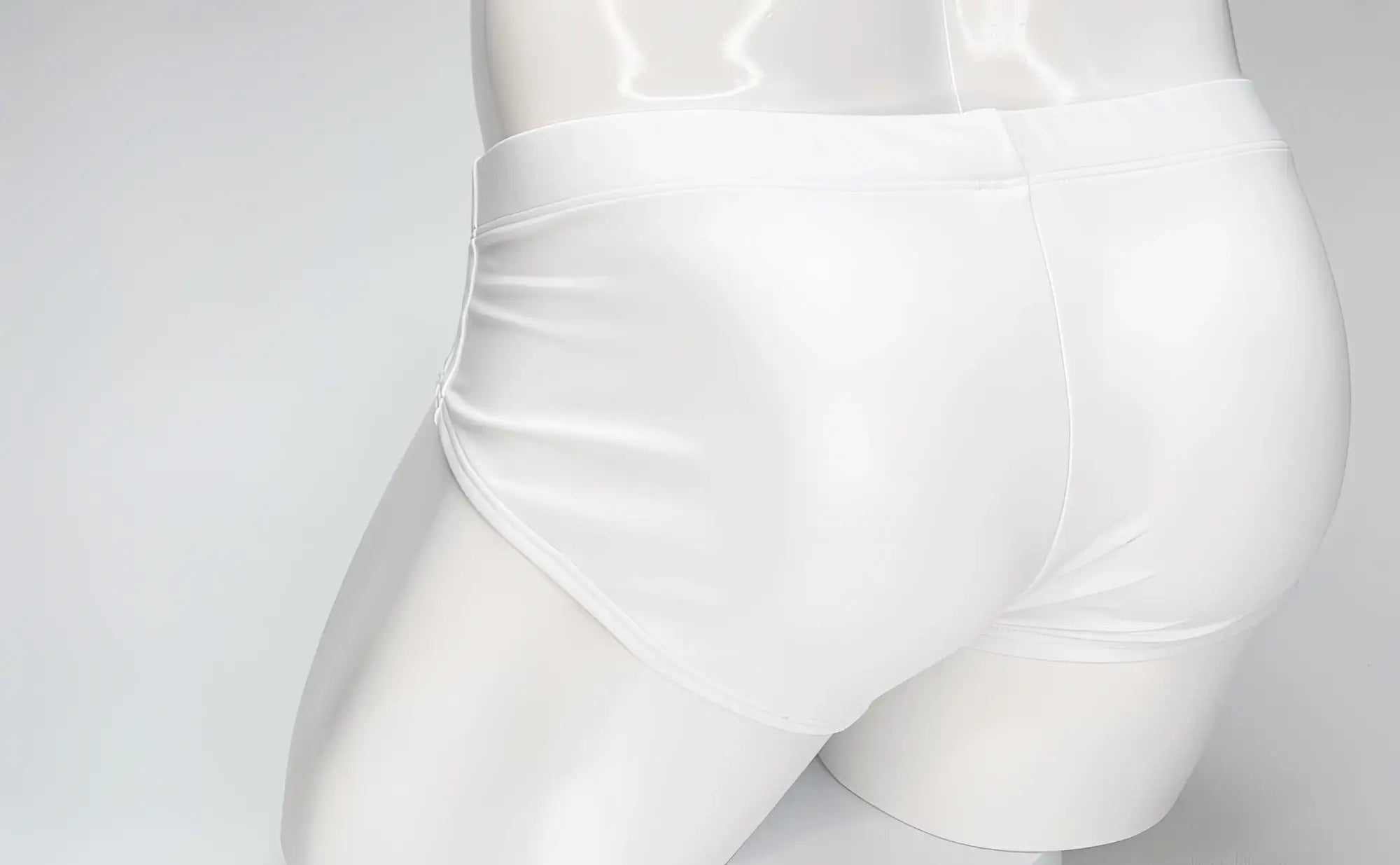 WildmanT big boy pouch swim brief in white with smooth form fitting design and elastic waistband