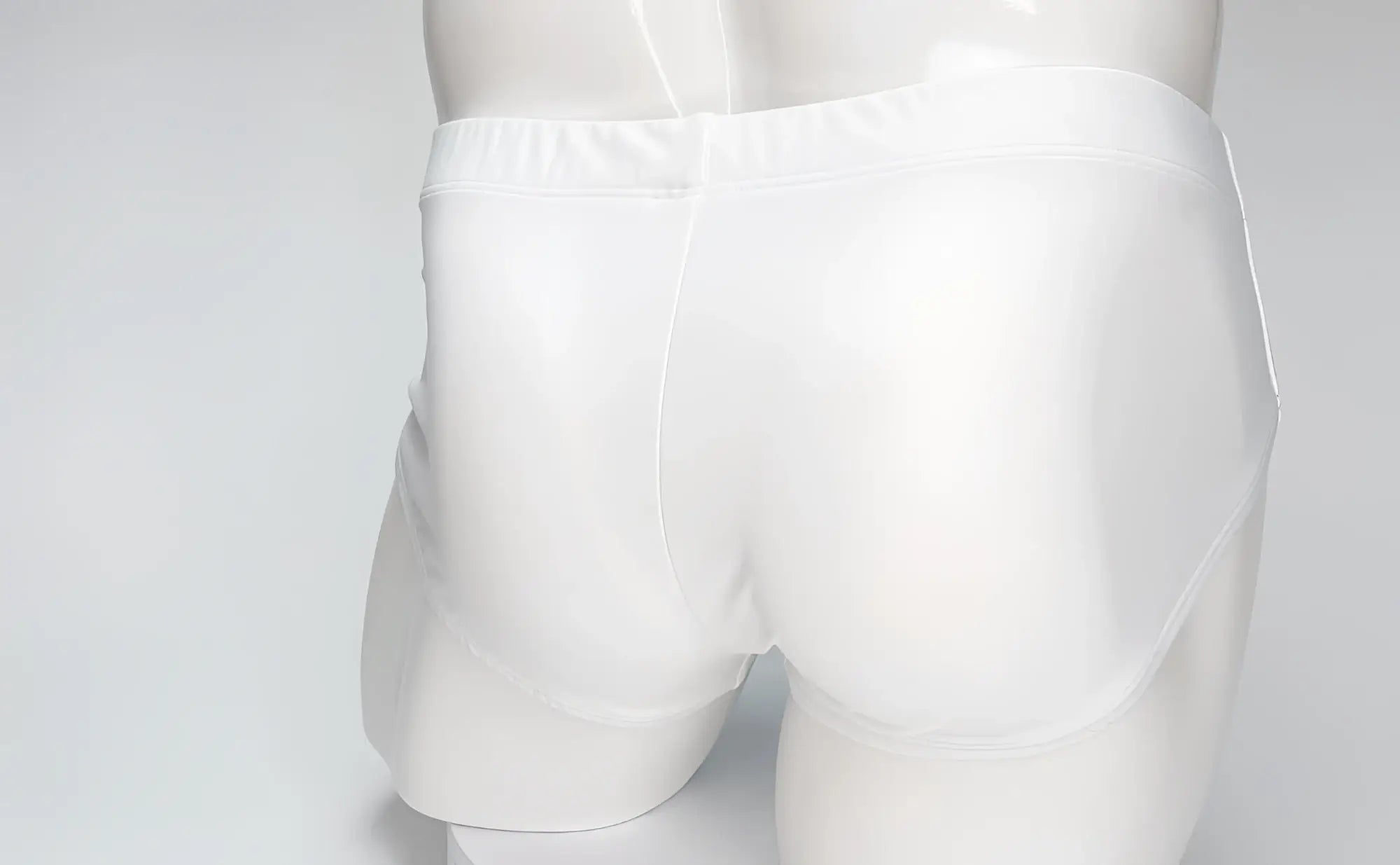 Wildmant big boy pouch swim brief white with smooth elastic waistband and seamless construction front view