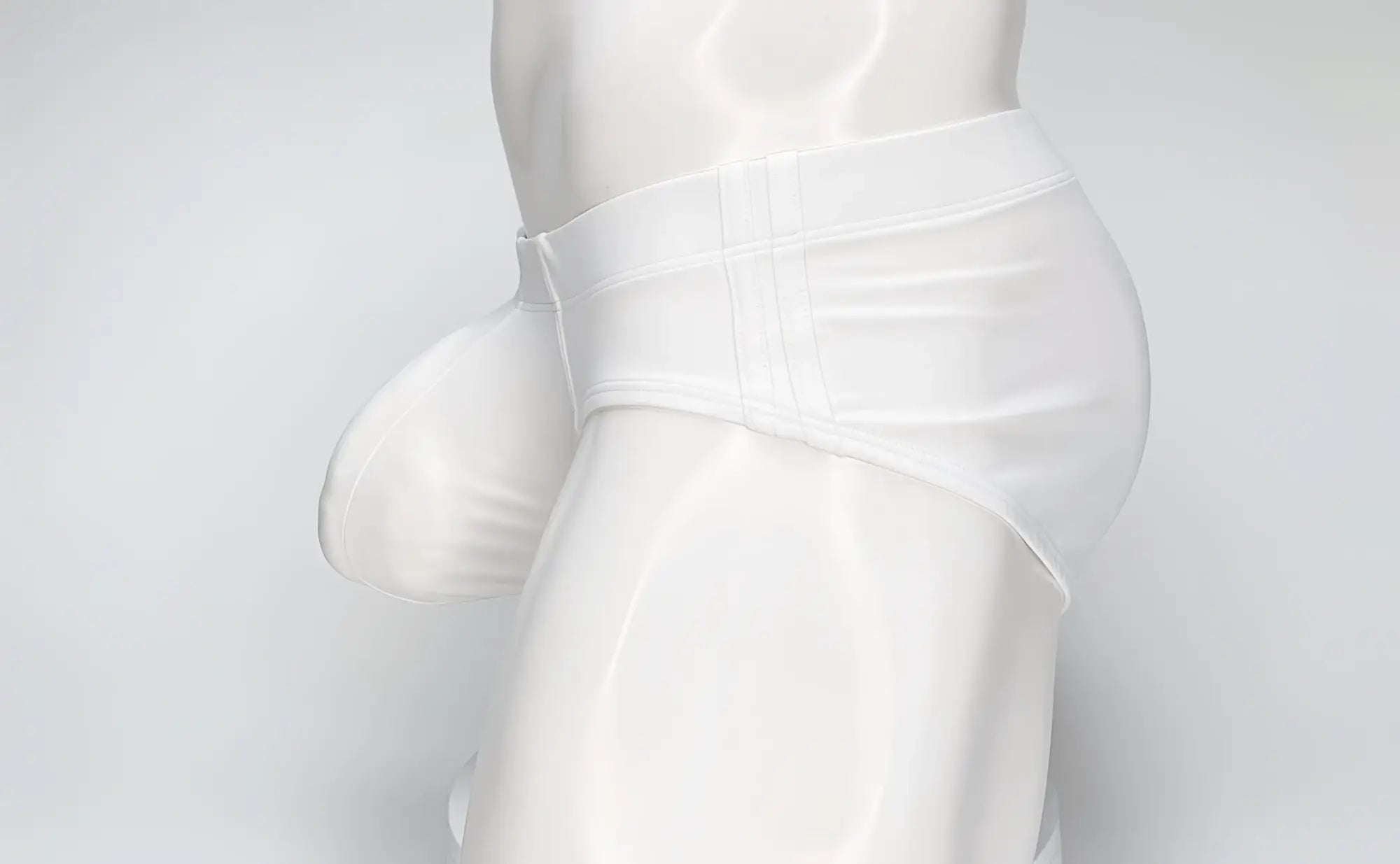 WildmanT big boy pouch swim brief white in molded contoured design with smooth fabric finish for support