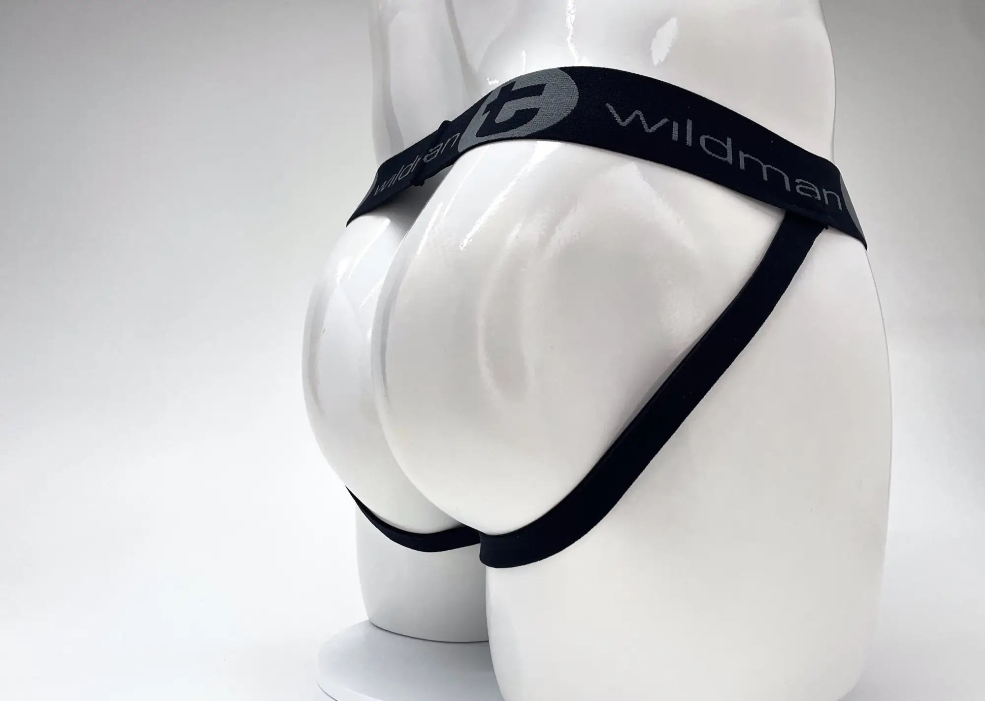Black elastic waistband briefs with wildman branding in gray from wildmant cotton big boy pouch stripe jockstrap red black