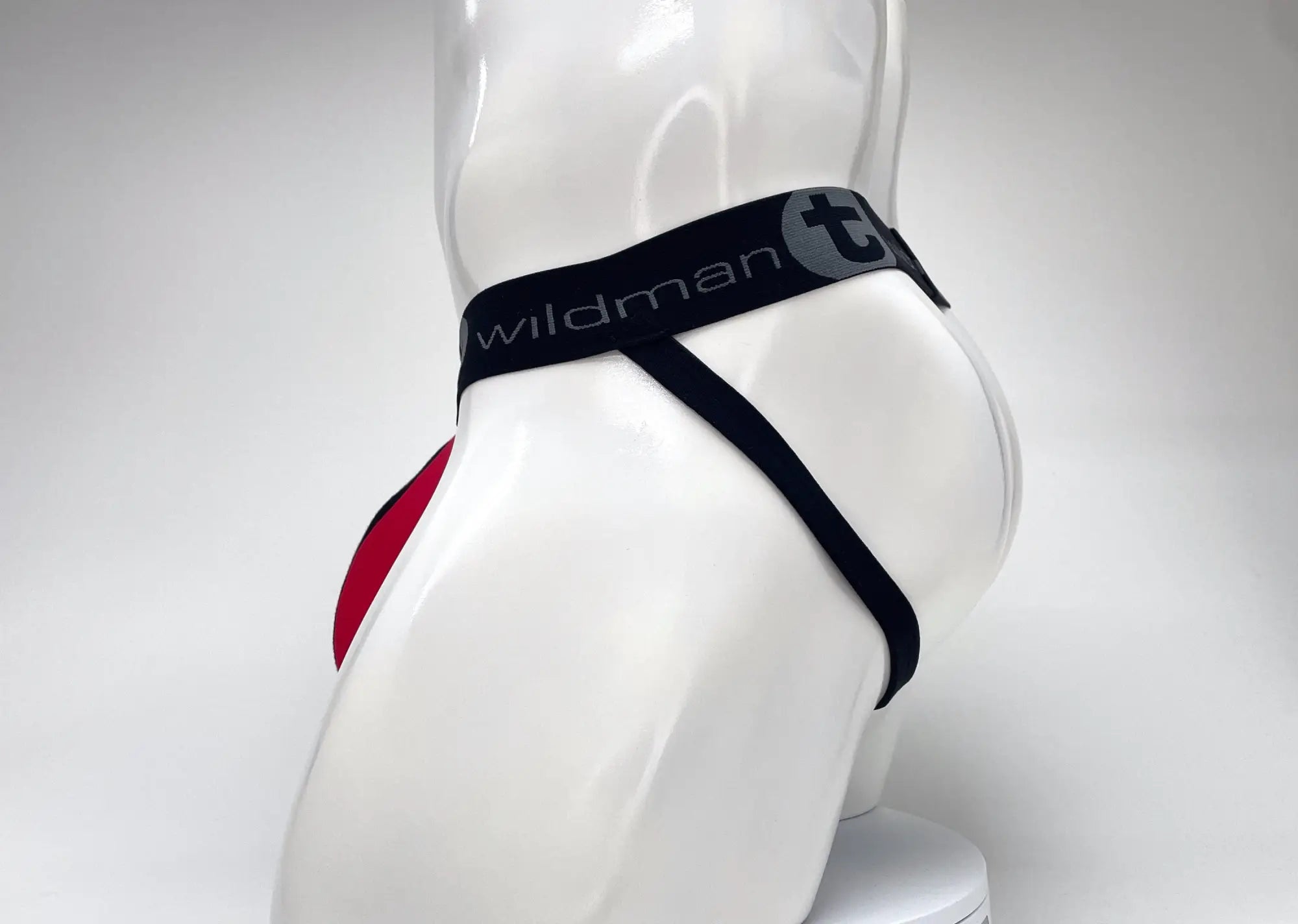 Black and red wildman t-brand briefs with sleek form-fitting design made of cotton for comfortable support