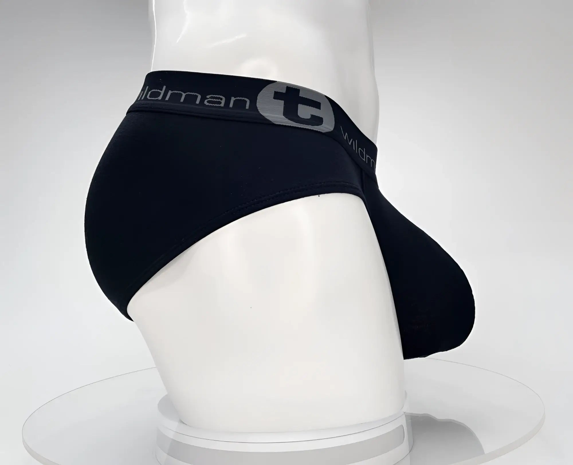 WildmanT cotton monster cock brief black with gray logo and elastic waistband by Black wildman brand