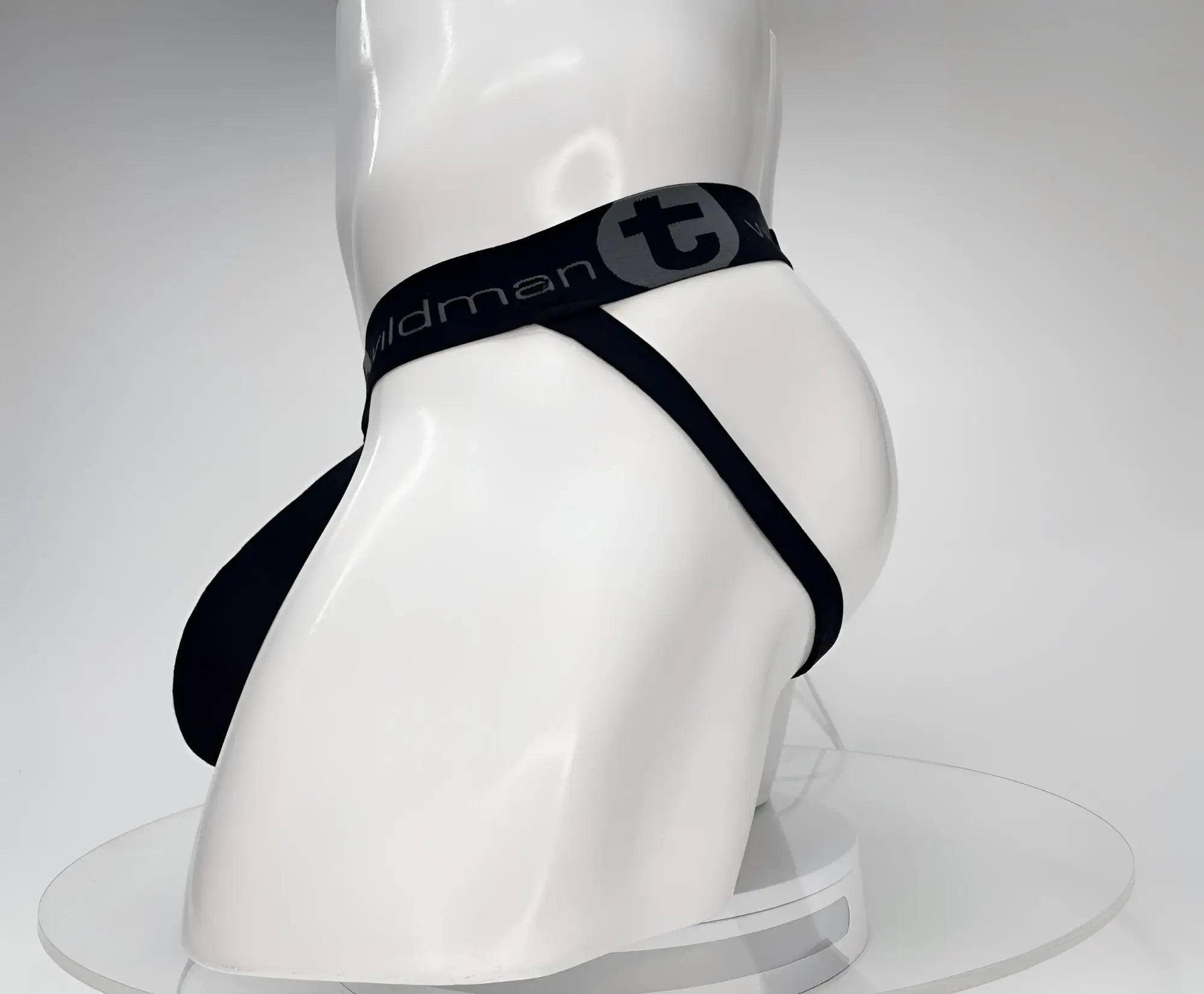 Black men’s cotton briefs with branded waistband wildman t logo in wildmant cotton monster cock jockstrap black style