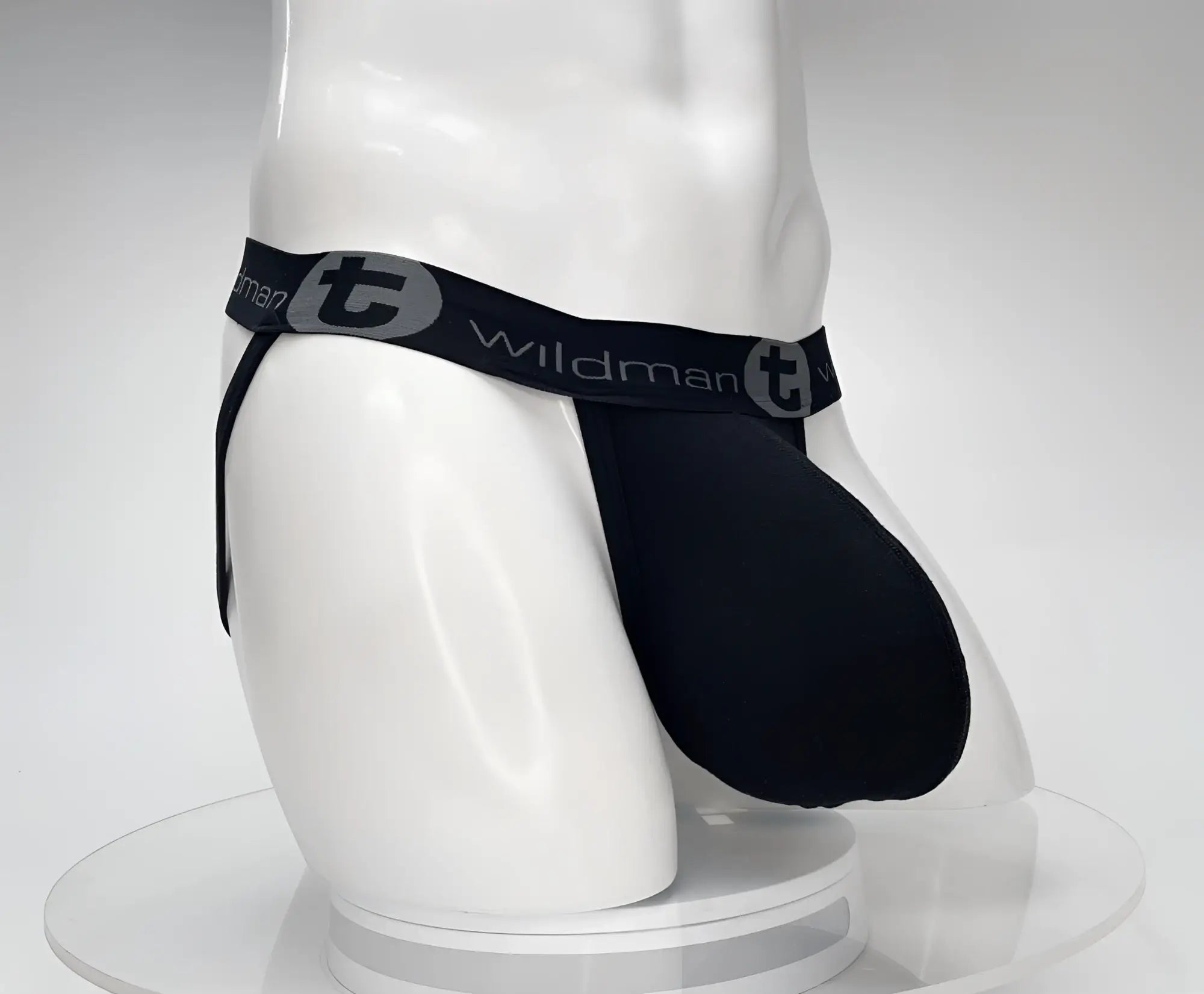 WildmanT cotton monster cock jockstrap black with sleek form-fitting design and elastic waistband by Black wildman brand