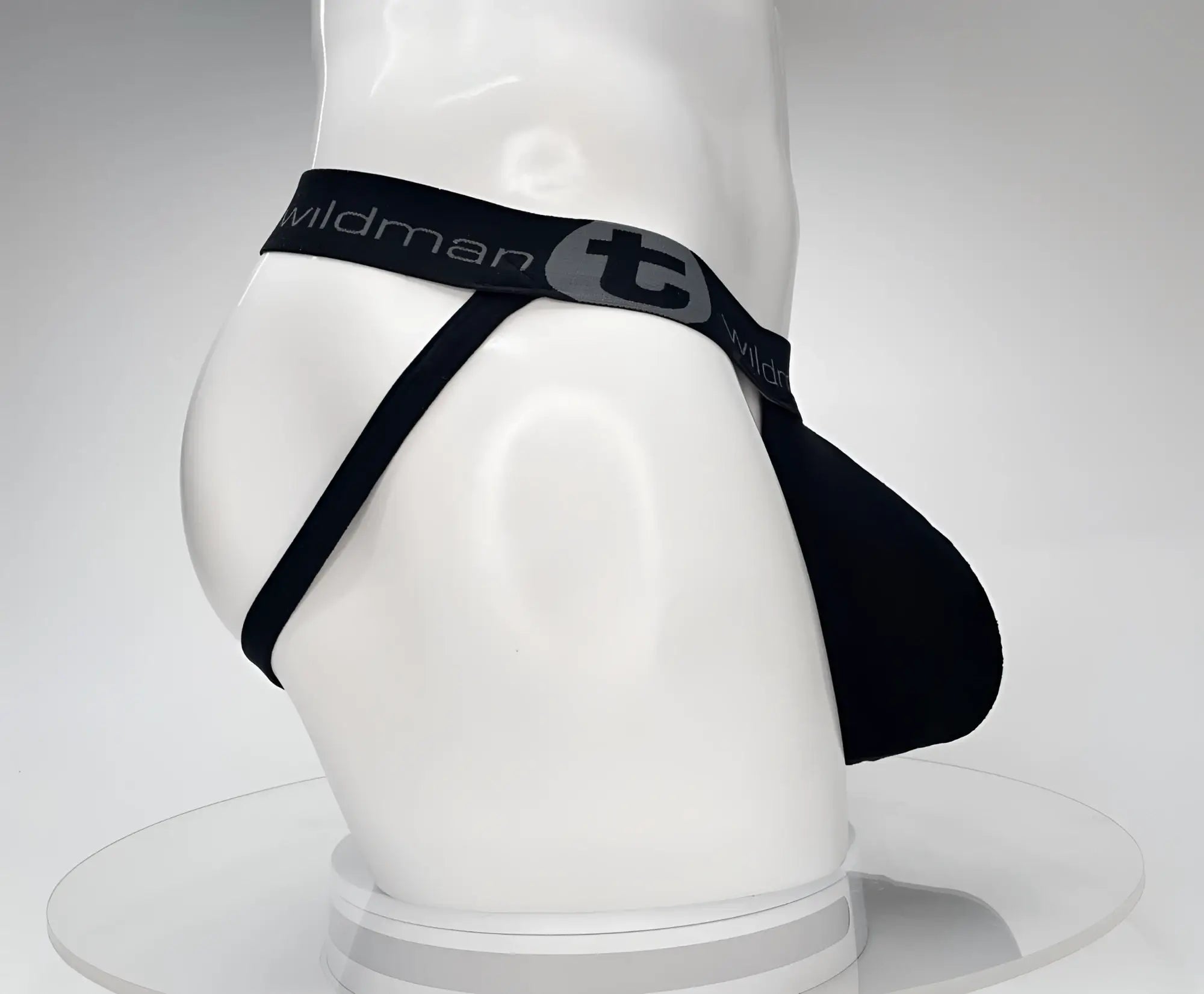 Black WildmanT cotton monster cock jockstrap with sleek form-fitting design and elastic waistband by Black wildman