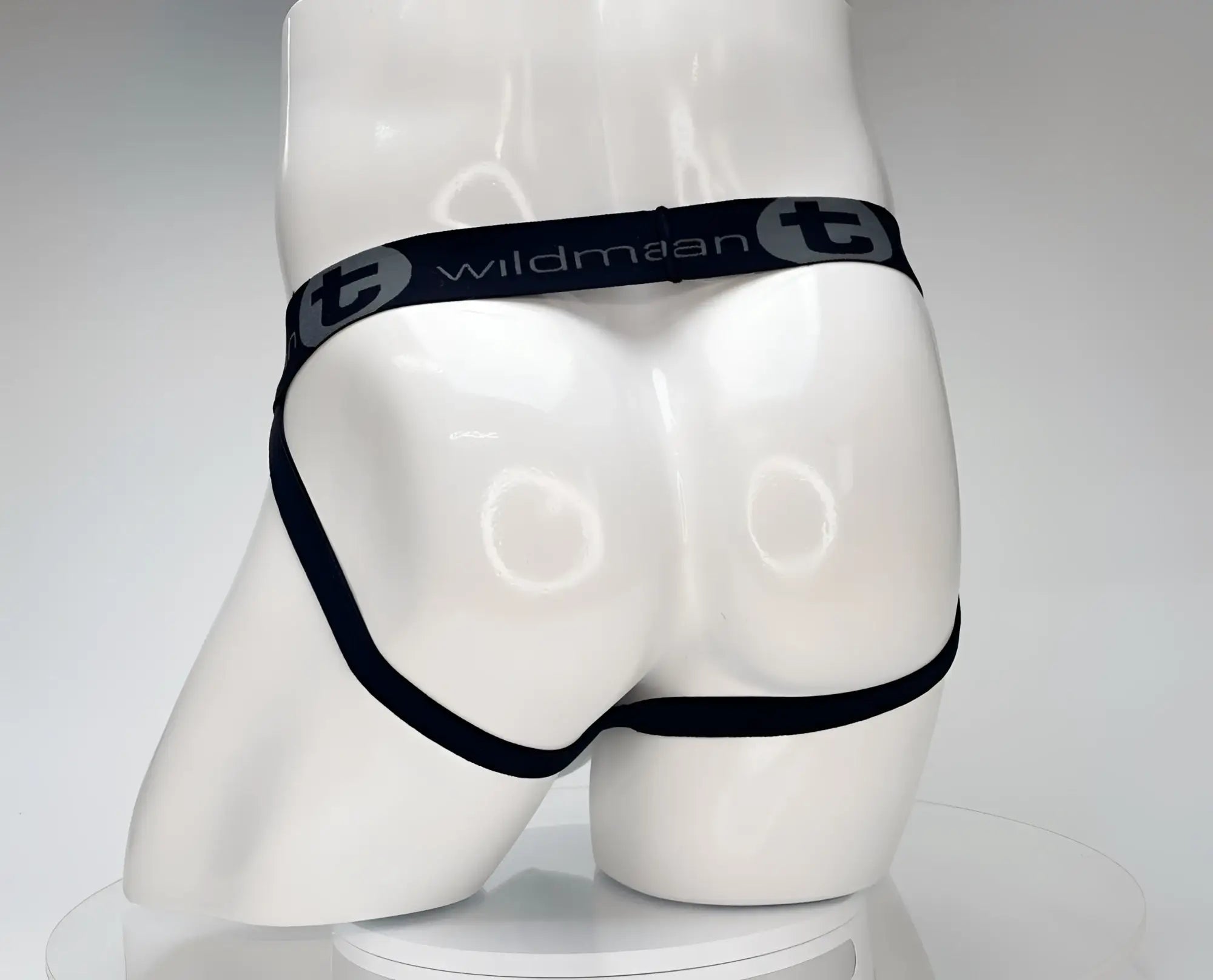 Black elastic waistband briefs with wildmaan branding and stylized t logo from wildmant cotton monster cock jockstrap white