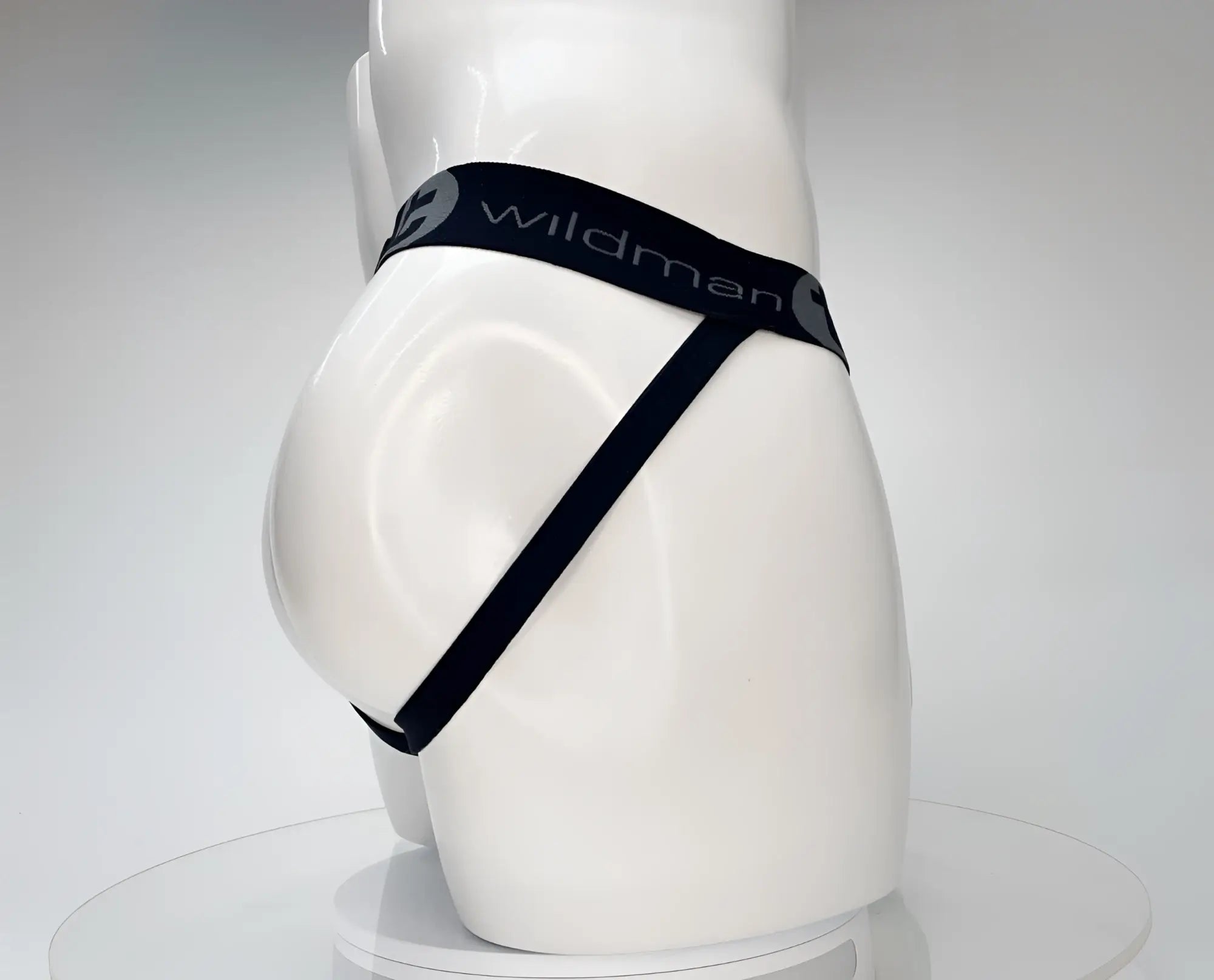 Black wildman brand cotton monster cock jockstrap briefs with sleek minimalist design and smooth elastic waistband