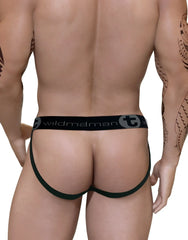 Black wildman brand royal blue modal big boy pouch jockstrap with sleek contoured design and elastic straps