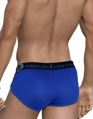 WildmanT modal monster cock briefs in royal blue with black elastic waistband featuring white wildman logo