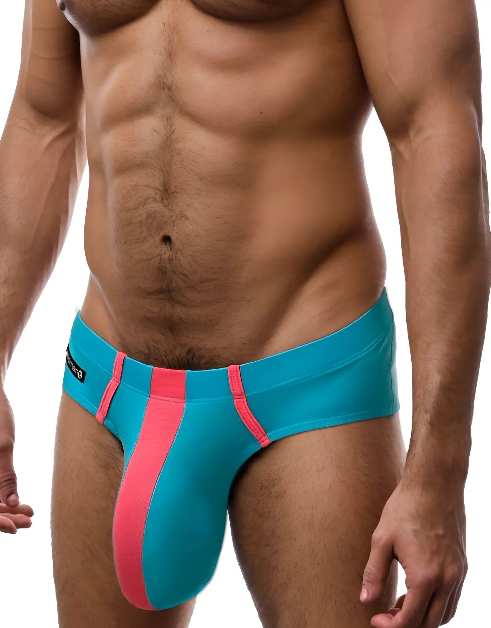 WildmanT monster cock modal brief vibrant turquoise and pink sleek form-fitting athletic underwear