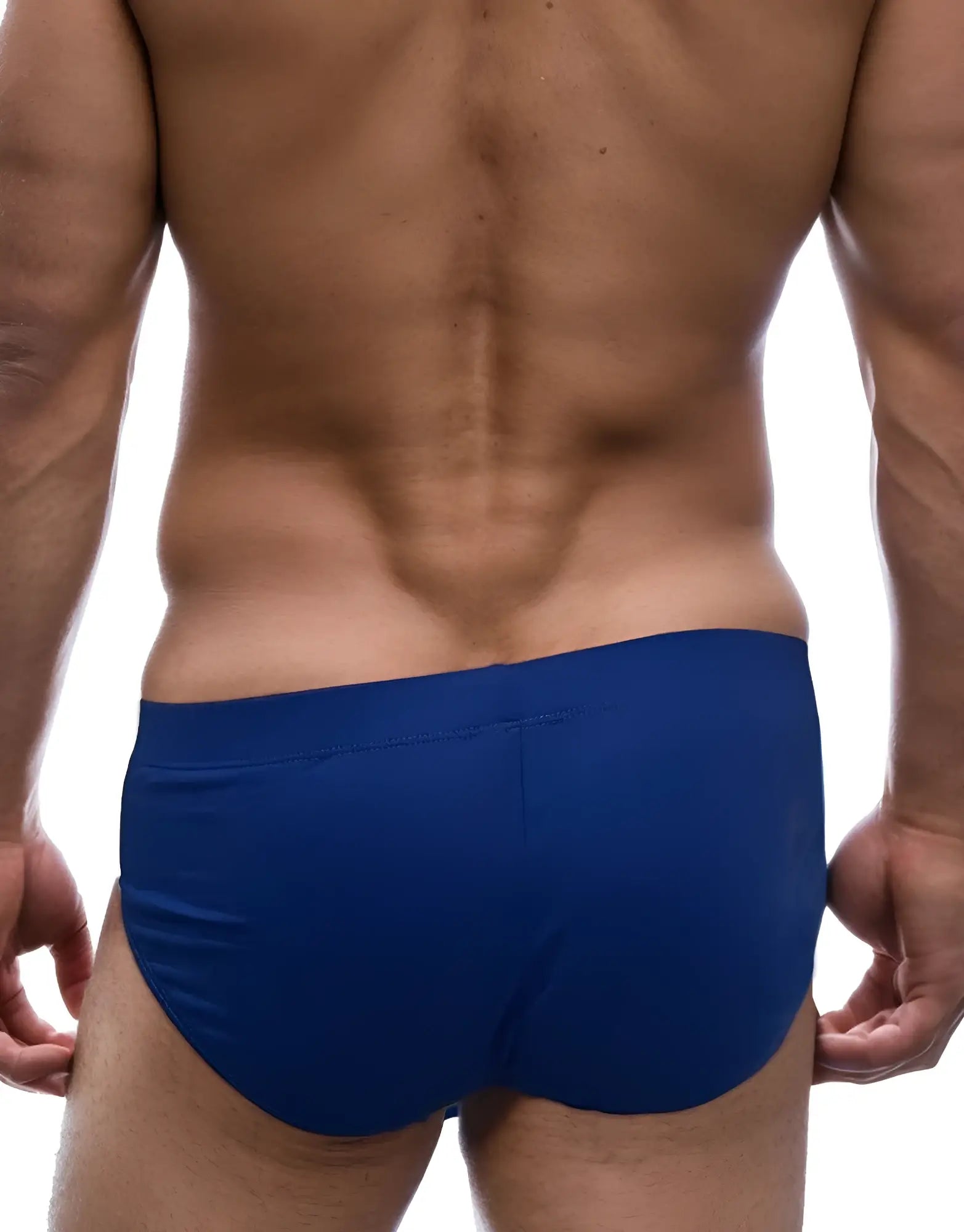 Wildmant monster cock modal brief in royal blue and baby blue showing front view of blue athletic briefs