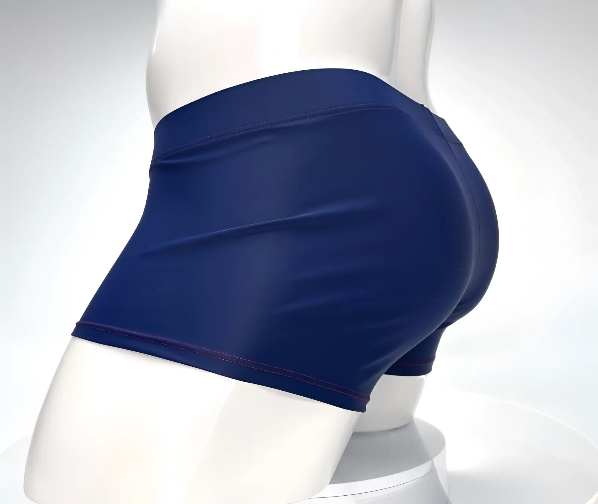 Wildmant monster cock swim square cut navy red navy blue high waisted swim trunks with smooth stretchy fabric