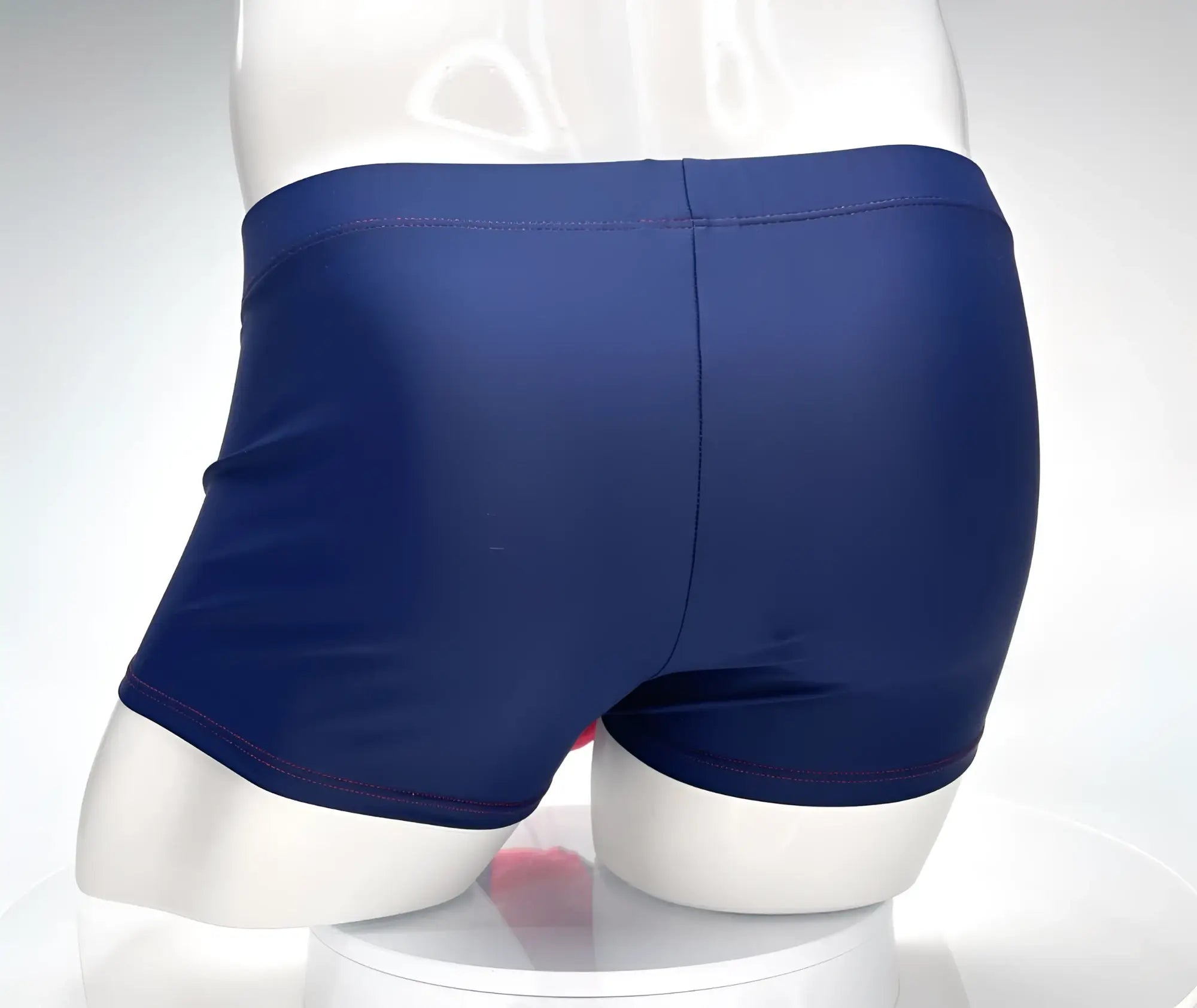 WildmanT monster cock swim square cut navy red swim trunks with smooth stretchy fabric and snug fit