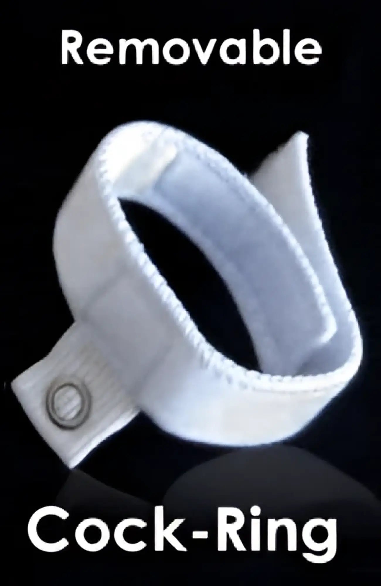White fabric-coated cock-ring with metal clasp featured in wildmant sport bikini swim w ball lifter red product