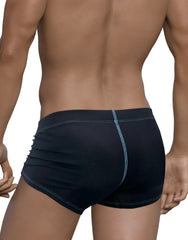 WildmanT stitch big boy pouch boxer brief blue in black with mesh back panel and light blue stitching along seams