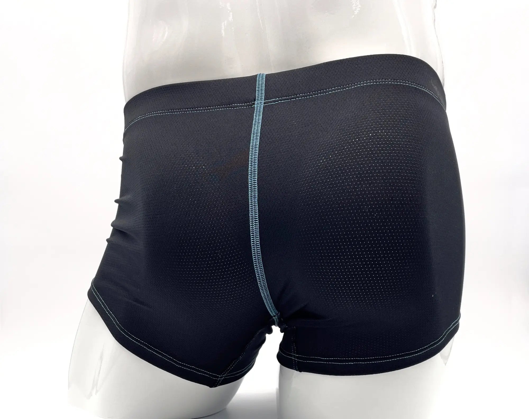 Wildmant stitch big boy pouch boxer brief blue black mesh with subtle blue seam and white edge stitching