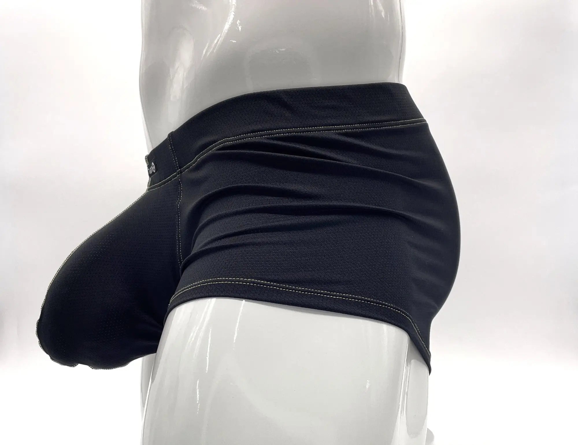 Wildmant stitch big boy pouch boxer brief in yellow with snug fit and contrasting white waistband stitching