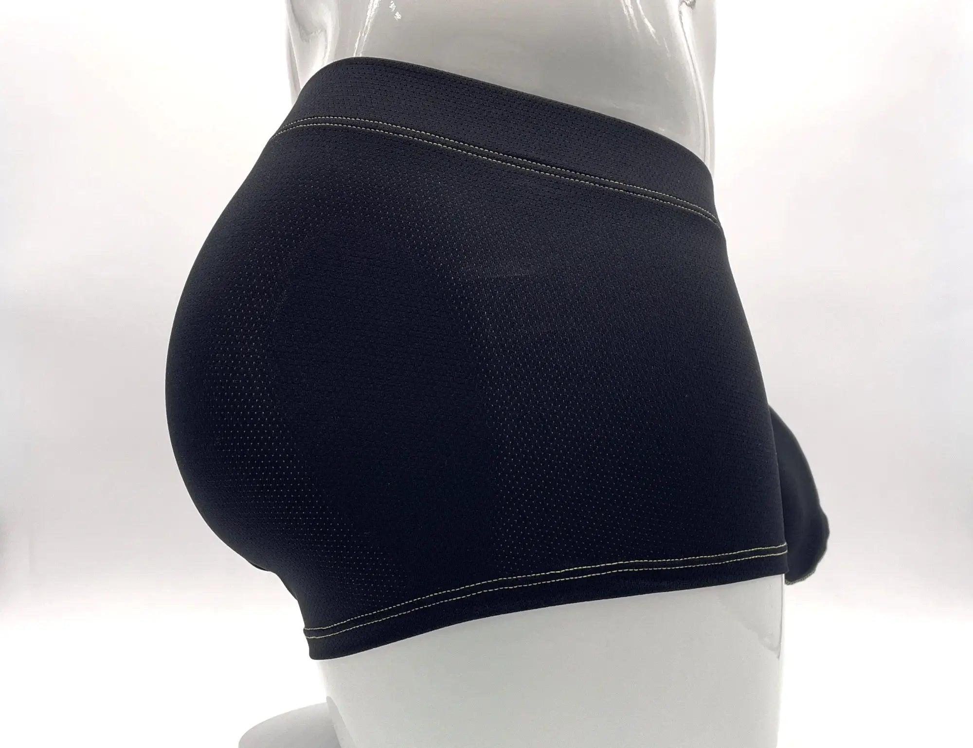 Wildmant stitch big boy pouch boxer brief in yellow with black mesh and white stitched waistband and leg openings