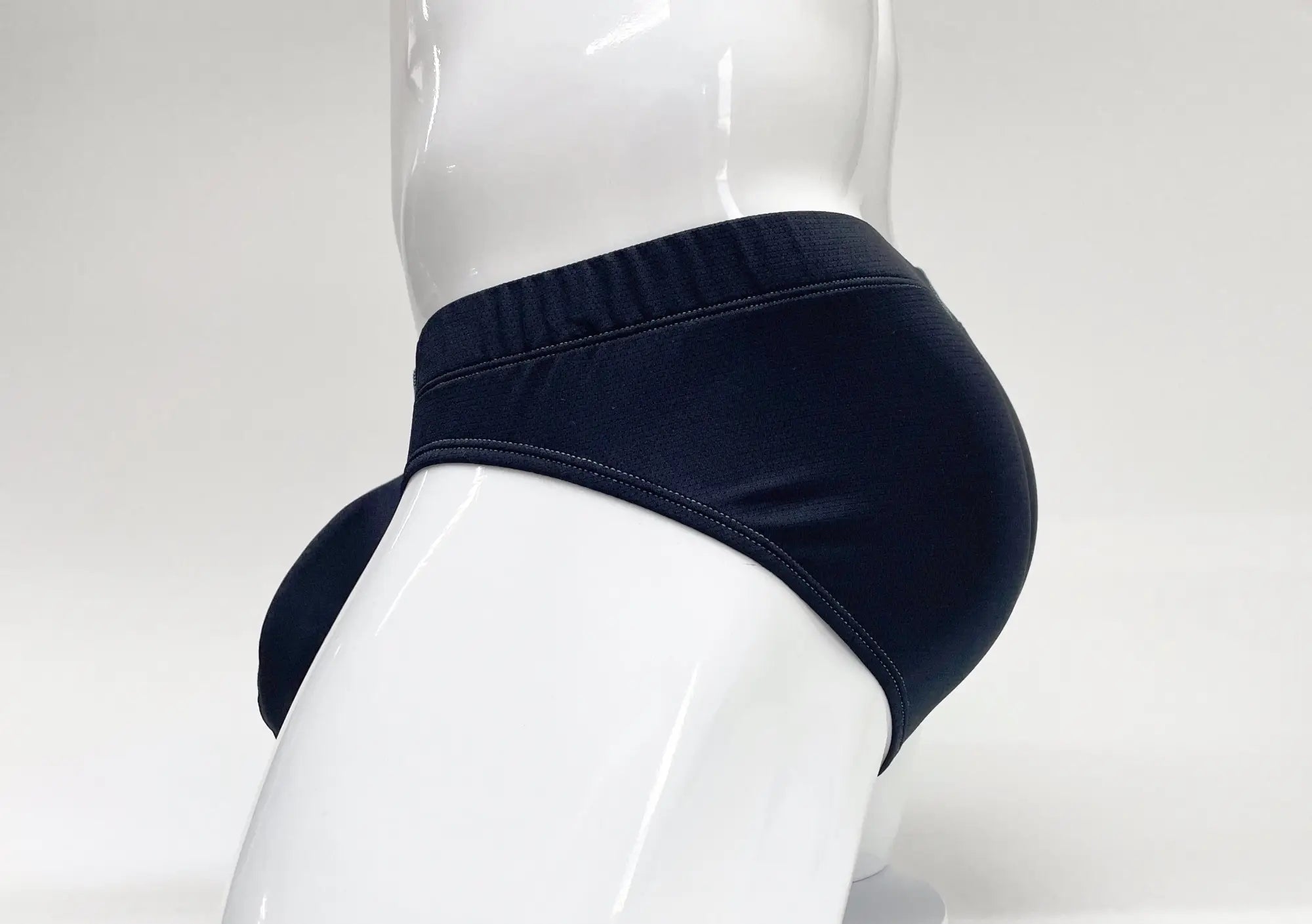 WildmanT stitch big boy pouch brief in navy blue cotton with smooth fitted design and reinforced waistband stitching