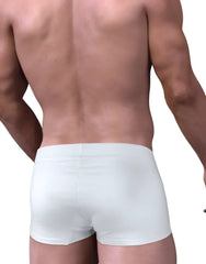 Wildmant stretch cotton boxer white blue with smooth form-fitting design in white briefs front view