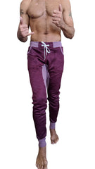 Purple and lavender winter edition performance-luxe-fleece long cuffed joggers with drawstring waistband