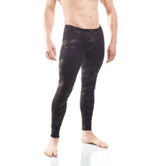 Wojoer black camouflage powernet insert compression leggings pants in size XL showing front view