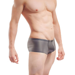 Wojoer fun-x-tion gray latex transparent boxer briefs with reinforced waistband stitching size xl