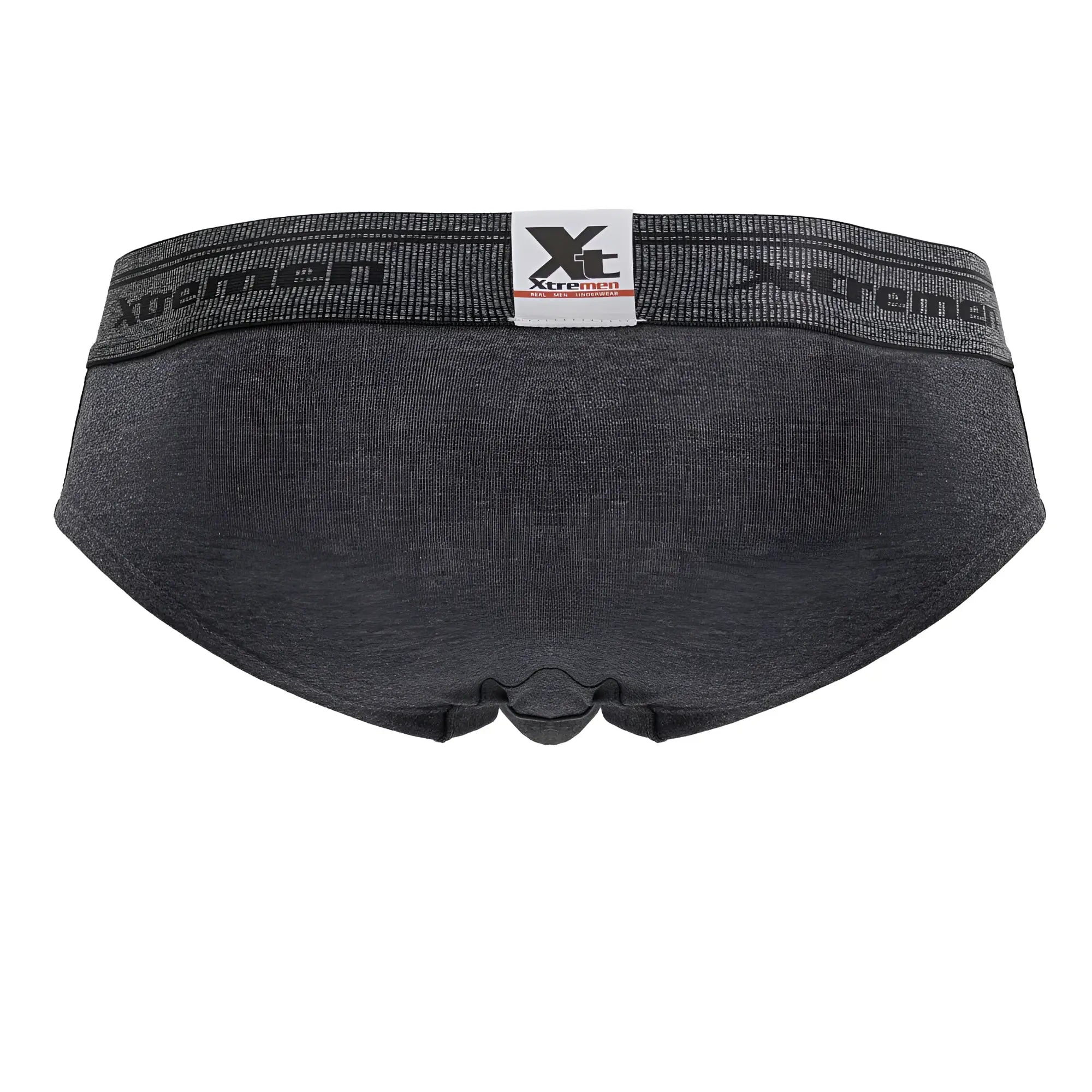 Dark gray heathered cotton briefs with black elastic waistband featuring xtreme brand name and logo from xtremen 41315 cotton blend briefs color cross
