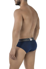 Navy xtremen 41315 cotton blend briefs with gray elastic waistband featuring xtreme brand logo and text